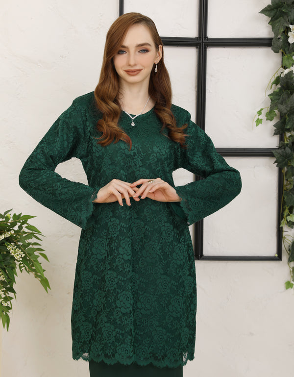 BAJU KURUNG PAHANG MODEN DELAYLA (EMERALD GREEN)